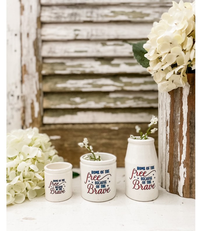 Antique Ironstone Pots- Land of the Free, Home of the Brave collection- LTD